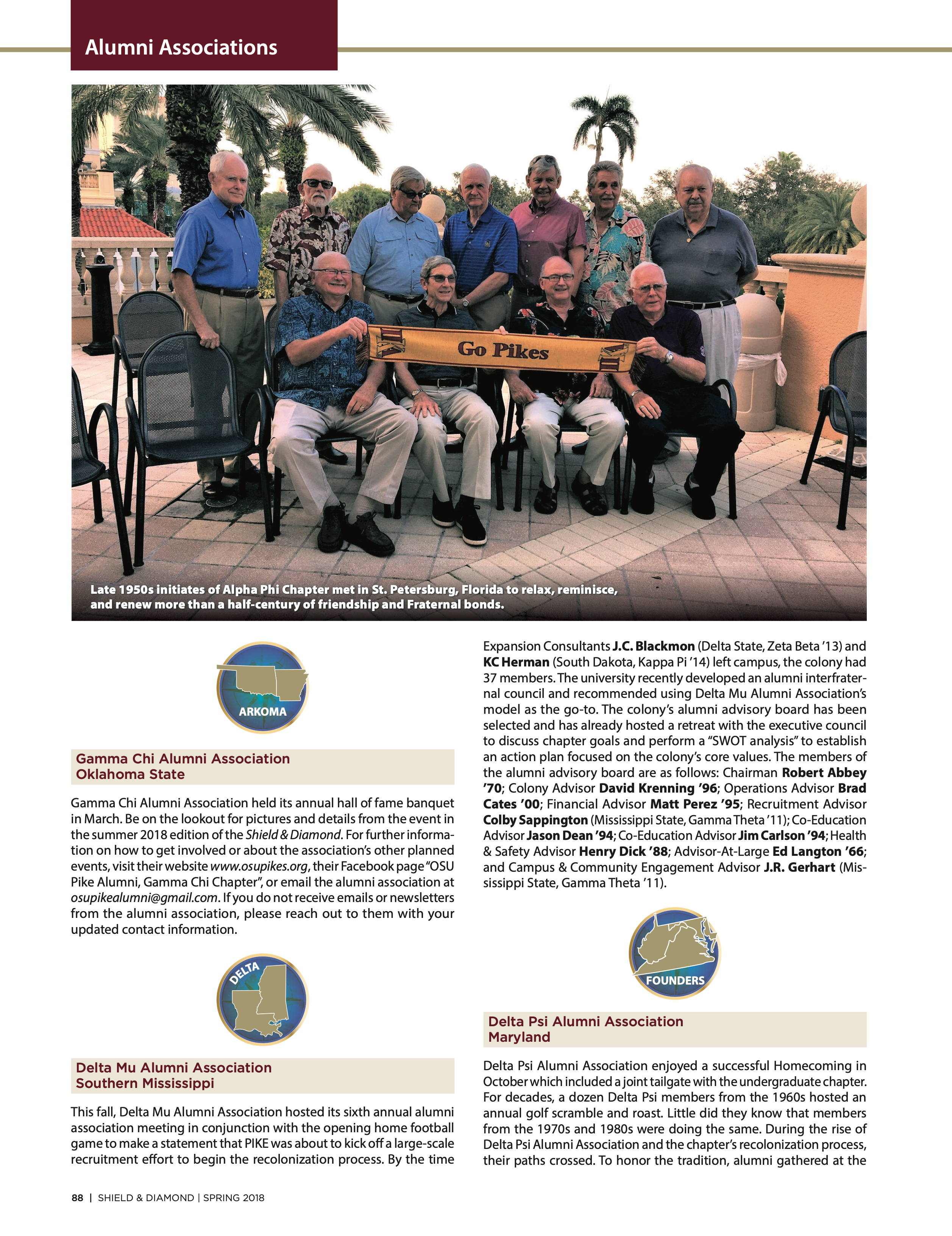 Alumni Associations, Spring 2018